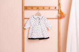 [BEBELOUTE] Dot All-in-One Girl's Dress (White), Daily Look, Spring,Fall Wears, 100% Cotton_ Made in KOREA